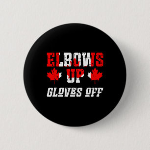 Kanadische Flagge Hockey Kampf Ellbogen hoch Hands Button