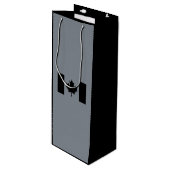 Kanadische Flagge im Schwarzen Dekor Geschenktüte Für Weinflaschen (Vorderseite Schrägansicht)