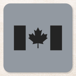 Kanadische Flagge im Schwarzen Dekor Rechteckiger Pappuntersetzer