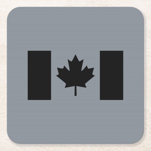 Kanadische Flagge im Schwarzen Dekor Rechteckiger Pappuntersetzer (Vorderseite)