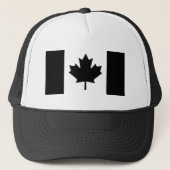 Kanadische Flagge im Schwarzen Design Truckerkappe (Vorderseite)