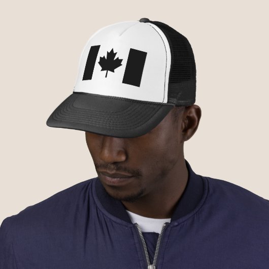 Kanadische Flagge im Schwarzen Design Truckerkappe (Beispiel)