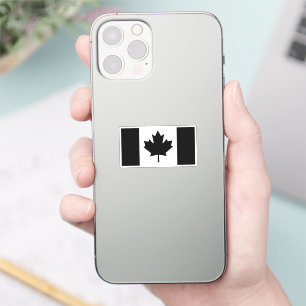 Kanadische Flagge im Schwarzen Grafikdesign Aufkleber