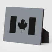 Kanadische Flagge im schwarzen Stil Fotoplatte (Seite)