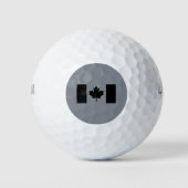 Kanadische Flagge in Schwarz Golfball (Vorderseite)