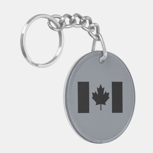 Kanadische Flagge in Schwarz Schlüsselanhänger (Vorderseite links)
