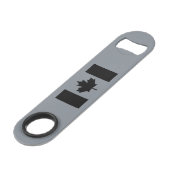 Kanadische Flagge in Schwarz Speed Flaschenöffner (Vorderseite Schrägansicht)