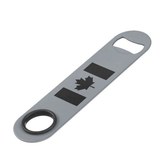 Kanadische Flagge in Schwarz Speed Flaschenöffner (Vorderseite Schrägansicht)