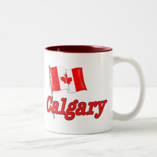 Kanadische Flagge - Kalgary Zweifarbige Tasse