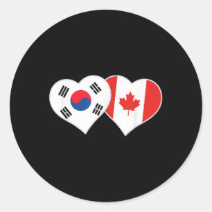 Kanadische Flagge Koreas Herz Südkoreas Kanada Runder Aufkleber