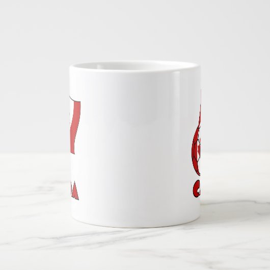 Kanadische Flagge mit Fußballball Jumbo-Tasse (Vorderseite)