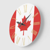 Kanadische Flagge mit Gold Große Wanduhr (Winkel)