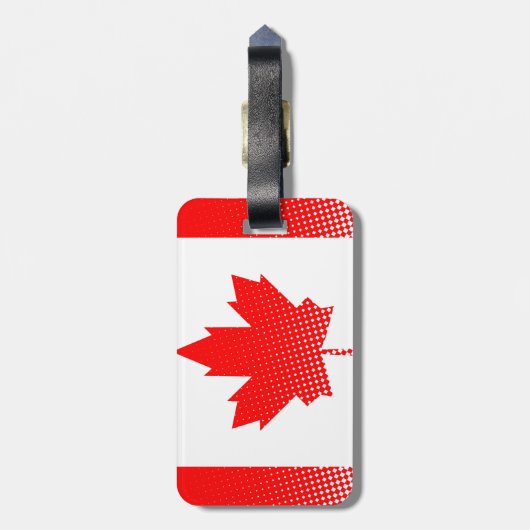 Kanadische Flagge mit Halftone-Effekt Gepäckanhänger (Rückseite vertikal)