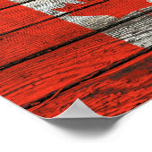 Kanadische Flagge mit robustem Holzkörneffekt Poster (Ecke)