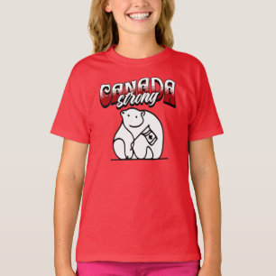Kanadische Flagge mit starkem Polar T-Shirt