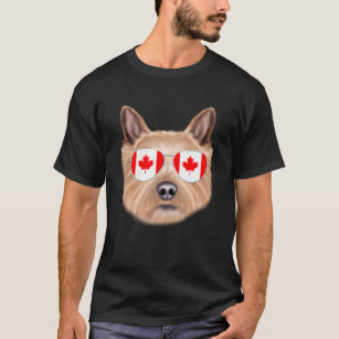 Kanadische Flagge Norwich Terrier Dog Canada Pocke T-Shirt