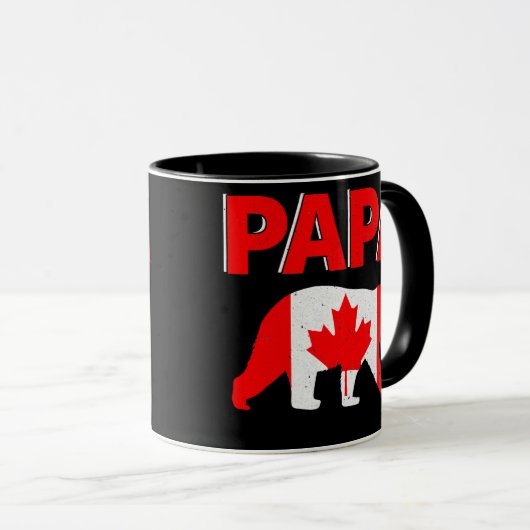 Kanadische Flagge Papa Bear Kanadischer Vater Vate Tasse (VorderseiteRechts)