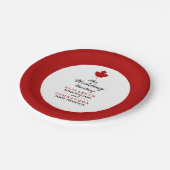 Kanadische Flagge Pappteller (Schrägansicht)