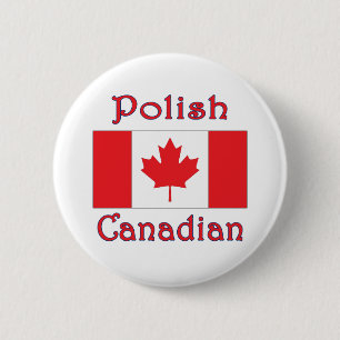 Kanadische Flagge Polens Button