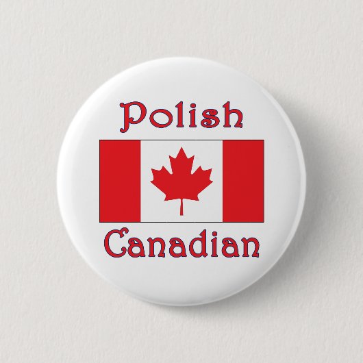 Kanadische Flagge Polens Button (Vorderseite)
