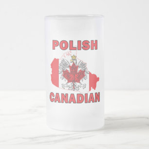 Kanadische Flagge Polnisch Karte Kanada Mattglas Bierglas