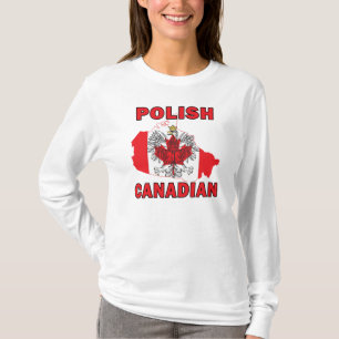 Kanadische Flagge Polnisch Karte Kanada T-Shirt