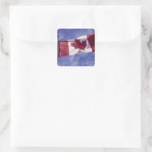 kanadische Flagge Quadratischer Aufkleber (Tasche)