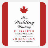 Kanadische Flagge Quadratischer Aufkleber (Vorderseite)