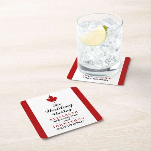 Kanadische Flagge Rechteckiger Pappuntersetzer (Vor Ort)