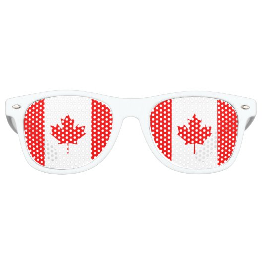 Kanadische Flagge Red Maple Leaf Patriotic Partybrille (Vorderseite)