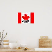 Kanadische Flagge Red White Maple Leaf Poster (Küche)
