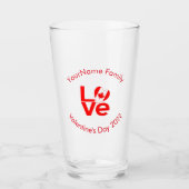 Kanadische Flagge Rot LOVE Personalisierter Text Glas (Vorderseite)