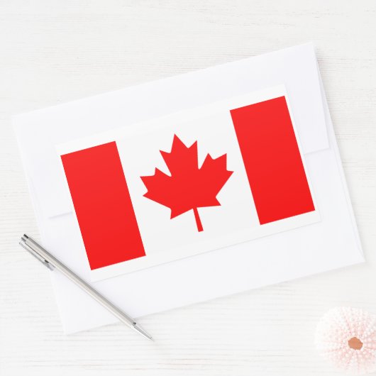 Kanadische Flagge Rote Grafik Rechteckiger Aufkleber (Umschlag)