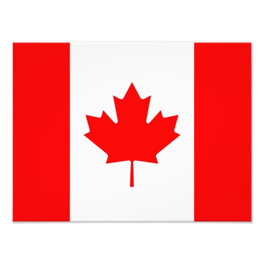 Kanadische Flagge Roter Ahornblättriger Leaf l'Uni Fotodruck (Vorne)