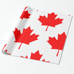 Kanadische Flagge Rotes Ahornblatt Geschenkpapier