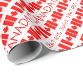 Kanadische Flagge - Rottypografie Geschenkpapier (Rolleneckpunkt)