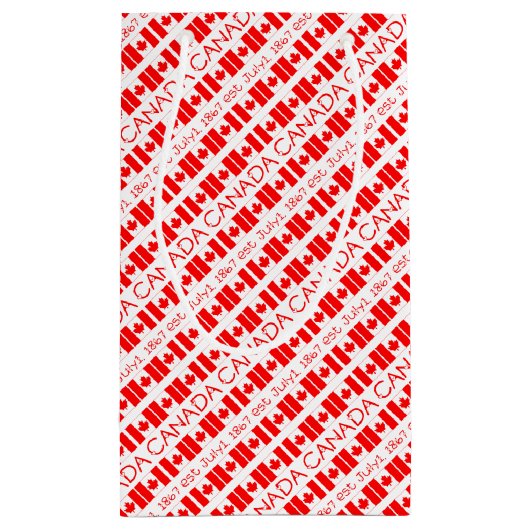Kanadische Flagge - Rottypografie Kleine Geschenktüte (Rückseite)