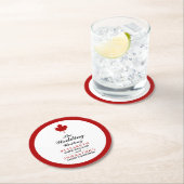 Kanadische Flagge Runder Pappuntersetzer (Vor Ort)