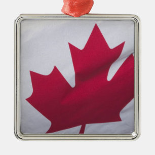 Kanadische Flagge. Silbernes Ornament