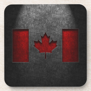 Kanadische Flagge Stone Textur Getränkeuntersetzer