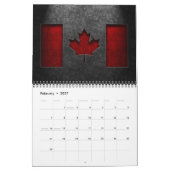 Kanadische Flagge Stone Textur Kalender (Feb 2027)