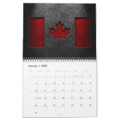 Kanadische Flagge Stone Textur Kalender (Jan 2027)