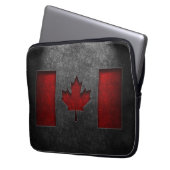Kanadische Flagge Stone Textur Laptopschutzhülle (Vorderseite Links)