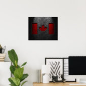 Kanadische Flagge Stone Textur Poster (Heimbüro)