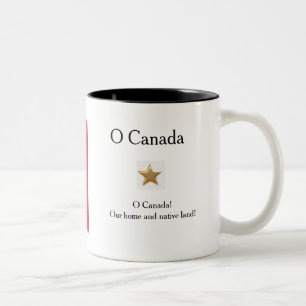 Kanadische Flagge Tasse mit dem Titel der Hymne un