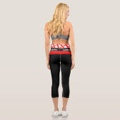 Kanadische Flagge überprüft und kanadische Sportar Capri Leggings (Rückseite)