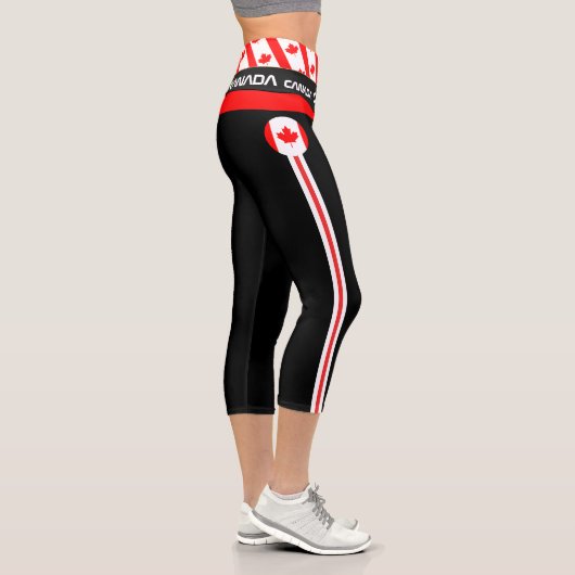 Kanadische Flagge überprüft und kanadische Sportar Capri Leggings (Rechts)