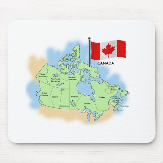 Kanadische Flagge und Karte Mousepad (Vorne)