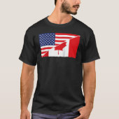 Kanadische Flagge und US-Flagge Roots kanadische H T-Shirt (Vorderseite)