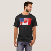 Kanadische Flagge und US-Flagge Roots kanadische H T-Shirt (Vorne ganz)